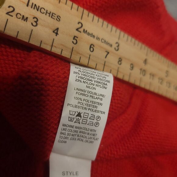 Lucky Brand Womens S  Sweater Sheer Layered Blouse Pullover Knit Open Back Red - Picture 6 of 7